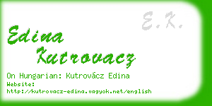 edina kutrovacz business card